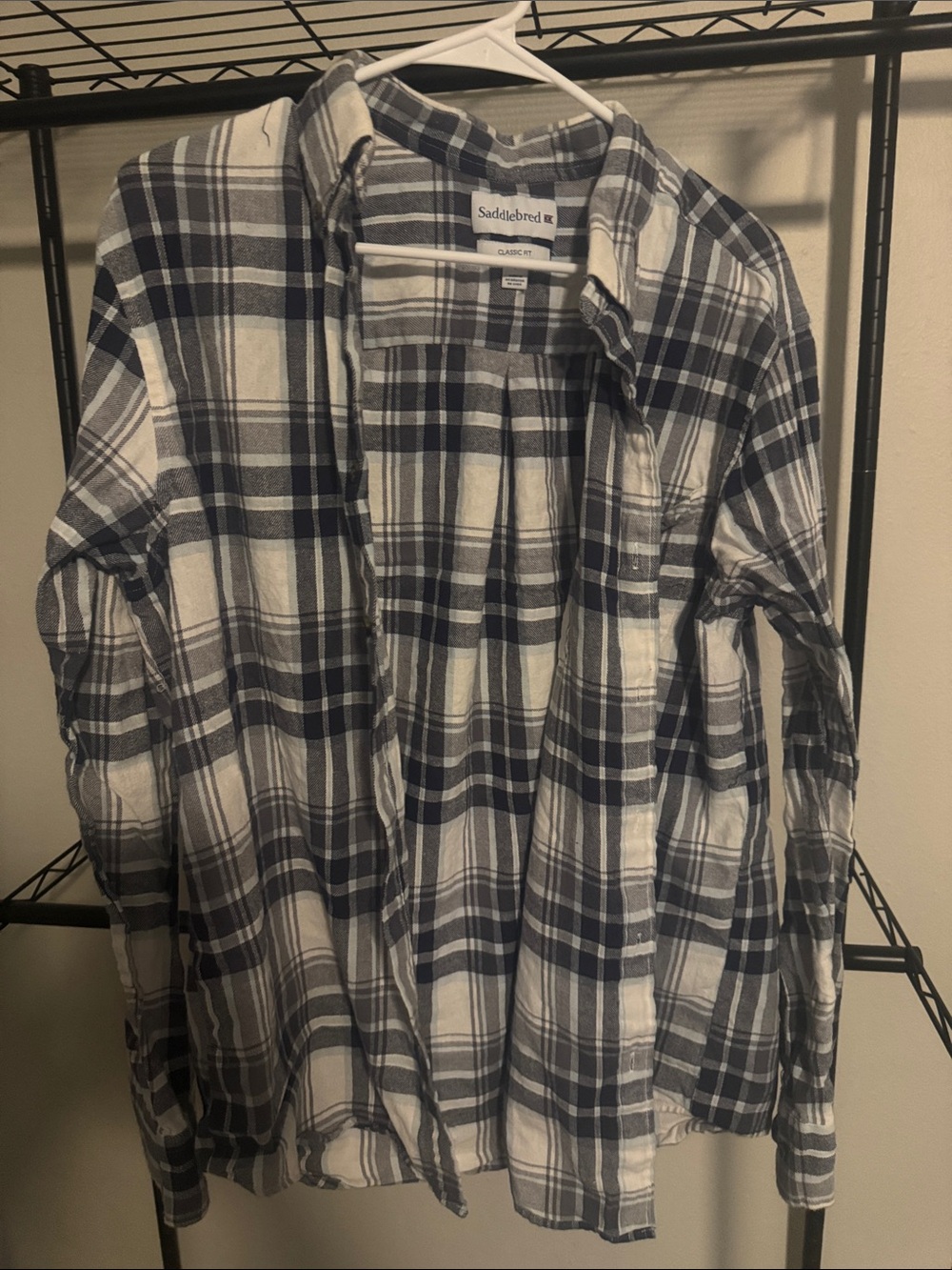 Saddlebred Navy & White Plaid Lightweight Men’s Shirt Jacket